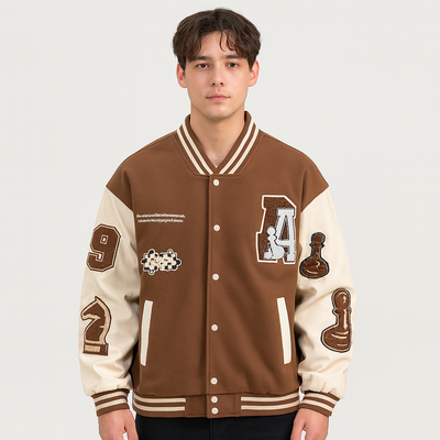 Baseball-Bomberjacke im Colorblock-Design für Herren