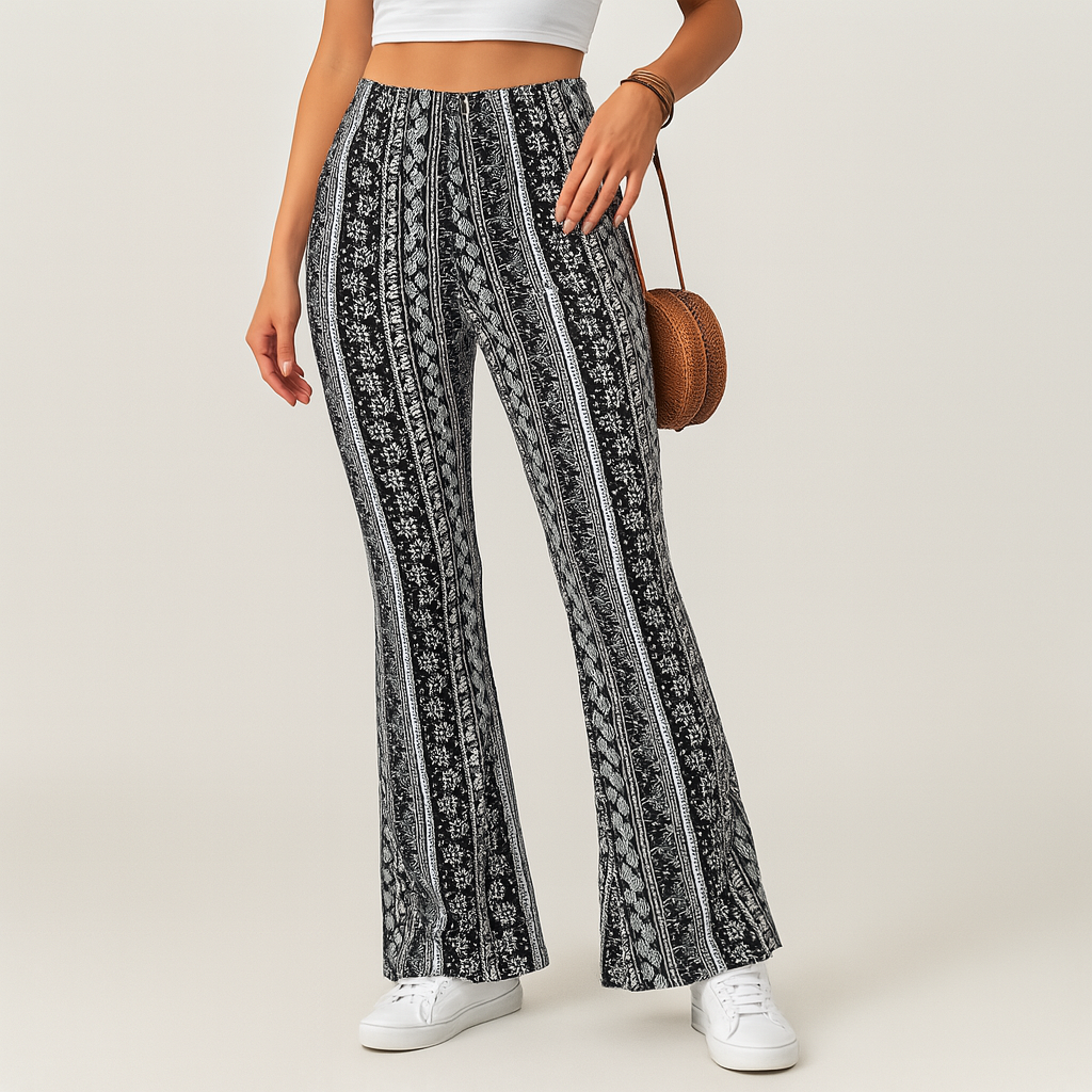 Chelsea – Boho-Schlaghose für Damen – Allover-Print, Slim Fit