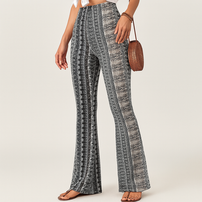 Chelsea – Boho-Schlaghose für Damen – Allover-Print, Slim Fit