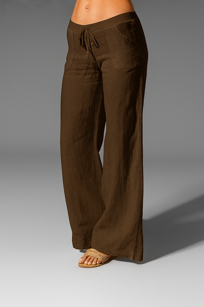 Damen Leinenhose Sommer – Weit geschnitten, atmungsaktiv, elegant