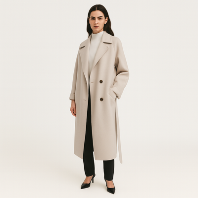 Elara | Eleganter langer Wintermantel aus Wollmischung
