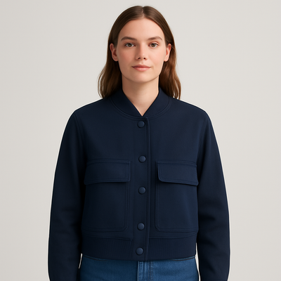 Beige weicher Fliegerjacke für Damen – Lässiger und bequemer Look