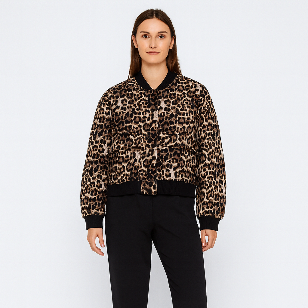 Beige weicher Fliegerjacke für Damen – Lässiger und bequemer Look