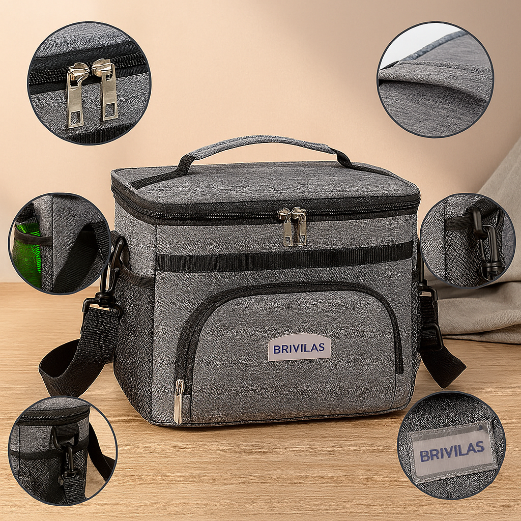 Isolierte Picknick-Kühltasche – Thermotasche für Outdoor, Strand & Camping