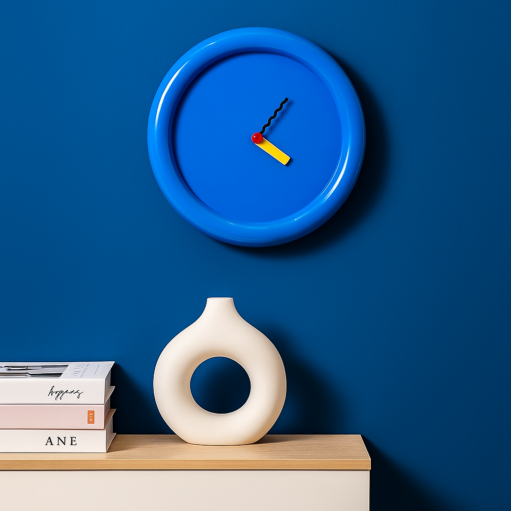 TimePop – Buntes geometrisches Wanduhren im Memphis-Stil mit mutigem künstlerischem Design