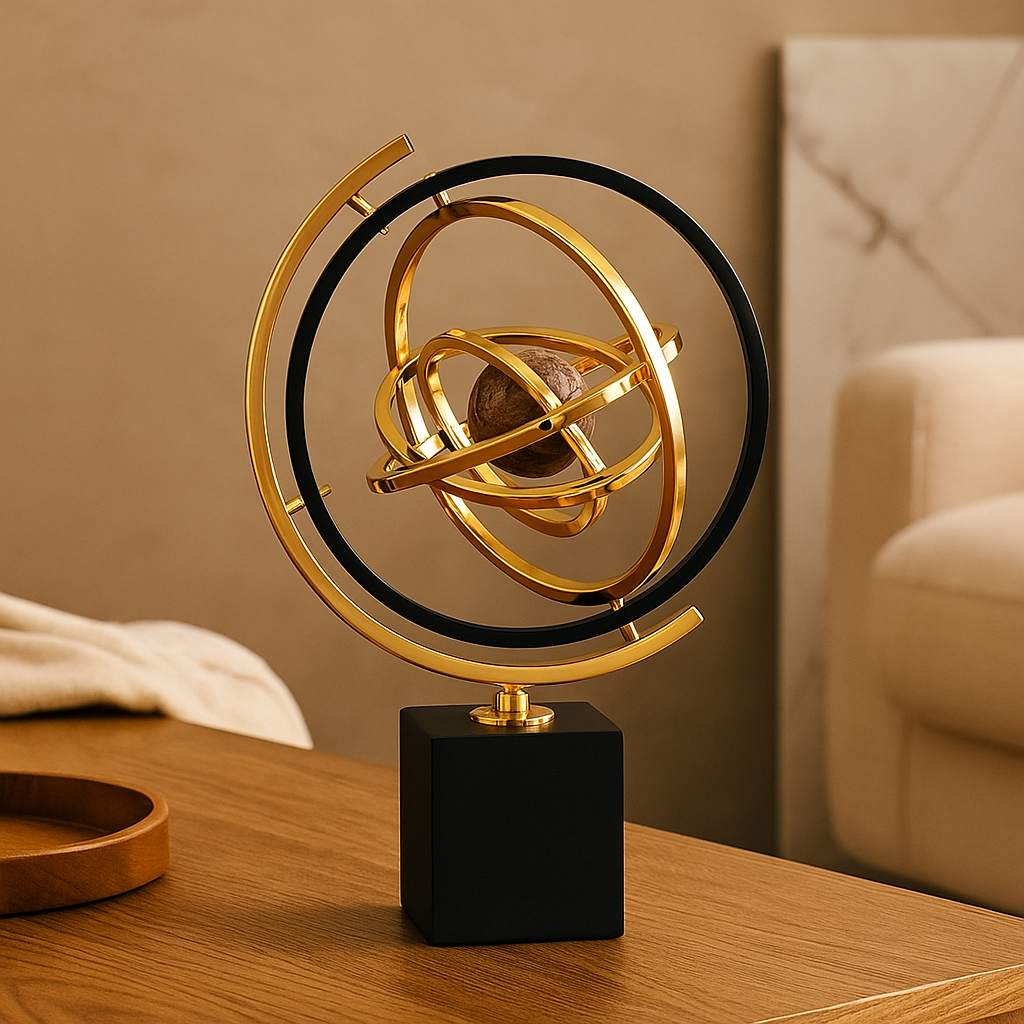 Aurevia – Handgefertigte Skulptur mit Marmorbasis für elegante Wohnraumgestaltung