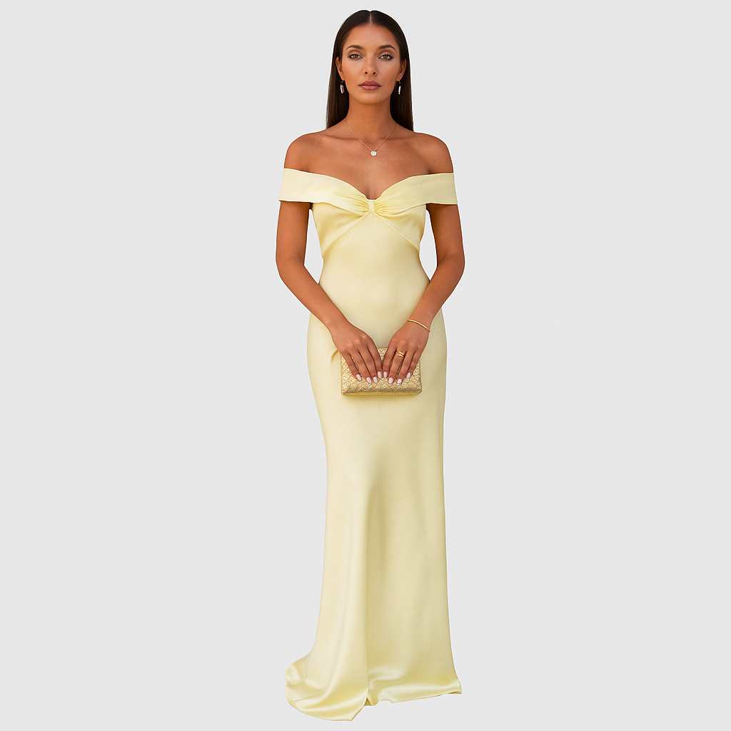 Marcelline – Schulterfreie Abendkleid aus Satin