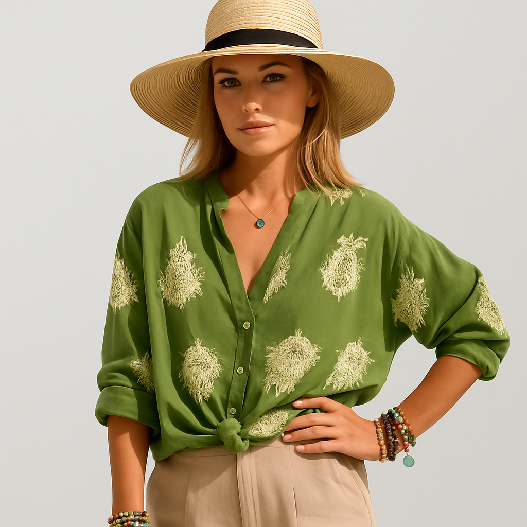 Isla Bohemian Chic Sommerbluse – Lange Ärmel Top