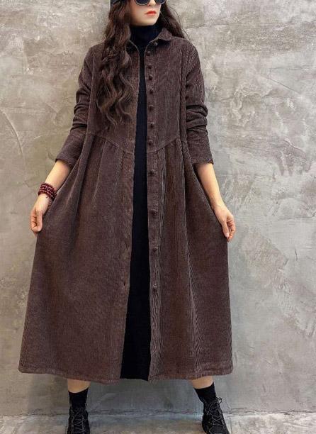 Langer Kordmantel für Damen