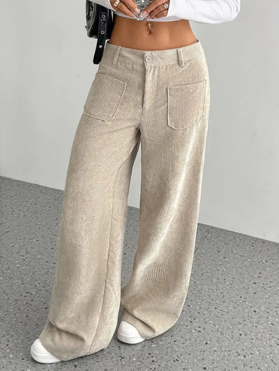 Luisa | Trendige Hoch Taillierte Cordhose