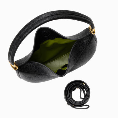 Fay | Kleine strukturierte Damenhandtasche aus echtem Leder mit Drehverschluss & Top-Handle