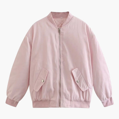 Damen Bomberjacke mit Reißverschluss und Fronttaschen