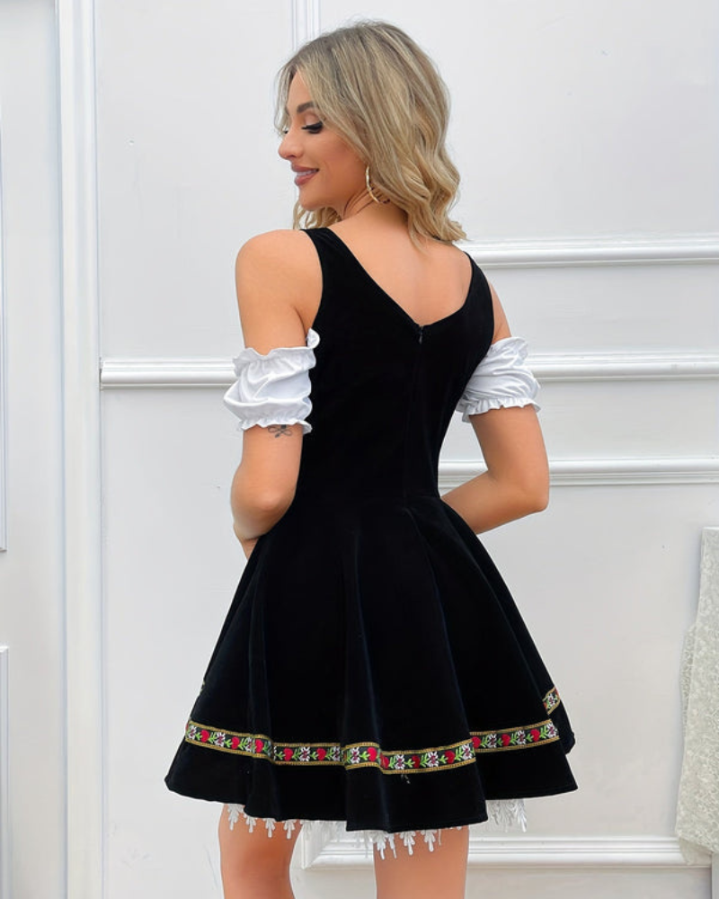 Damen Schulterfreies Klassisches Dirndlkleid | Mini