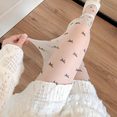 Damen Strumpfhosen mit Herz- und Punktmuster, Elastisch, Modisch