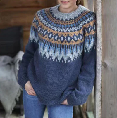 Daria | Hochwertiger Wollpullover mit nordischem Muster