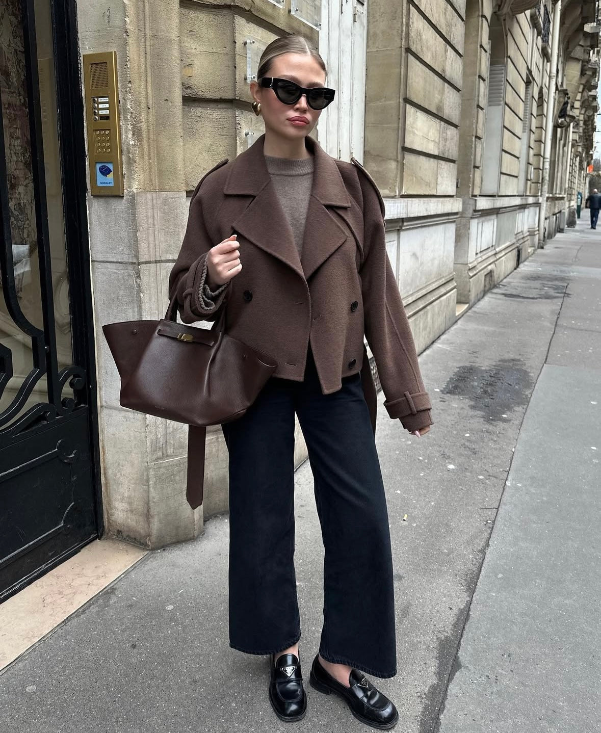 Saira | Kurzer Zweireihiger Gürtelmantel