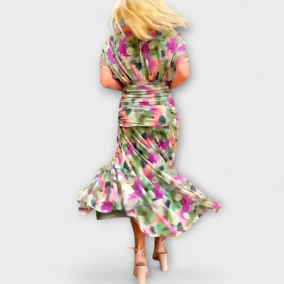 Aurora - Elegantes Maxikleid mit V-Ausschnitt