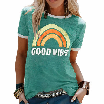 Good Vibes Sommer-T-Shirt für Damen