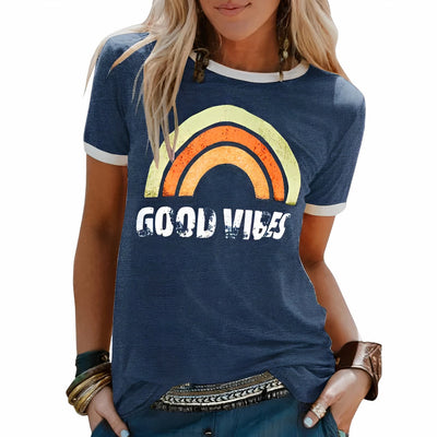 Good Vibes Sommer-T-Shirt für Damen