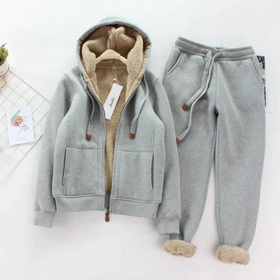 Jacke und Hose Set mit warmem Innenfutter für Frauen
