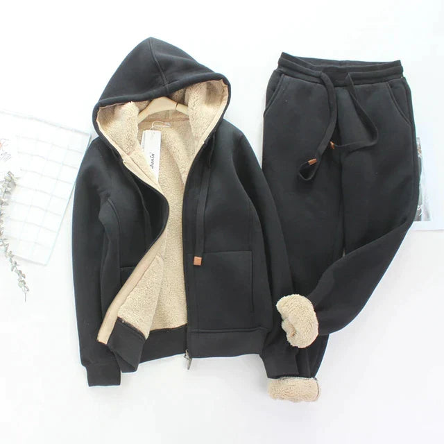 Jacke und Hose Set mit warmem Innenfutter für Frauen