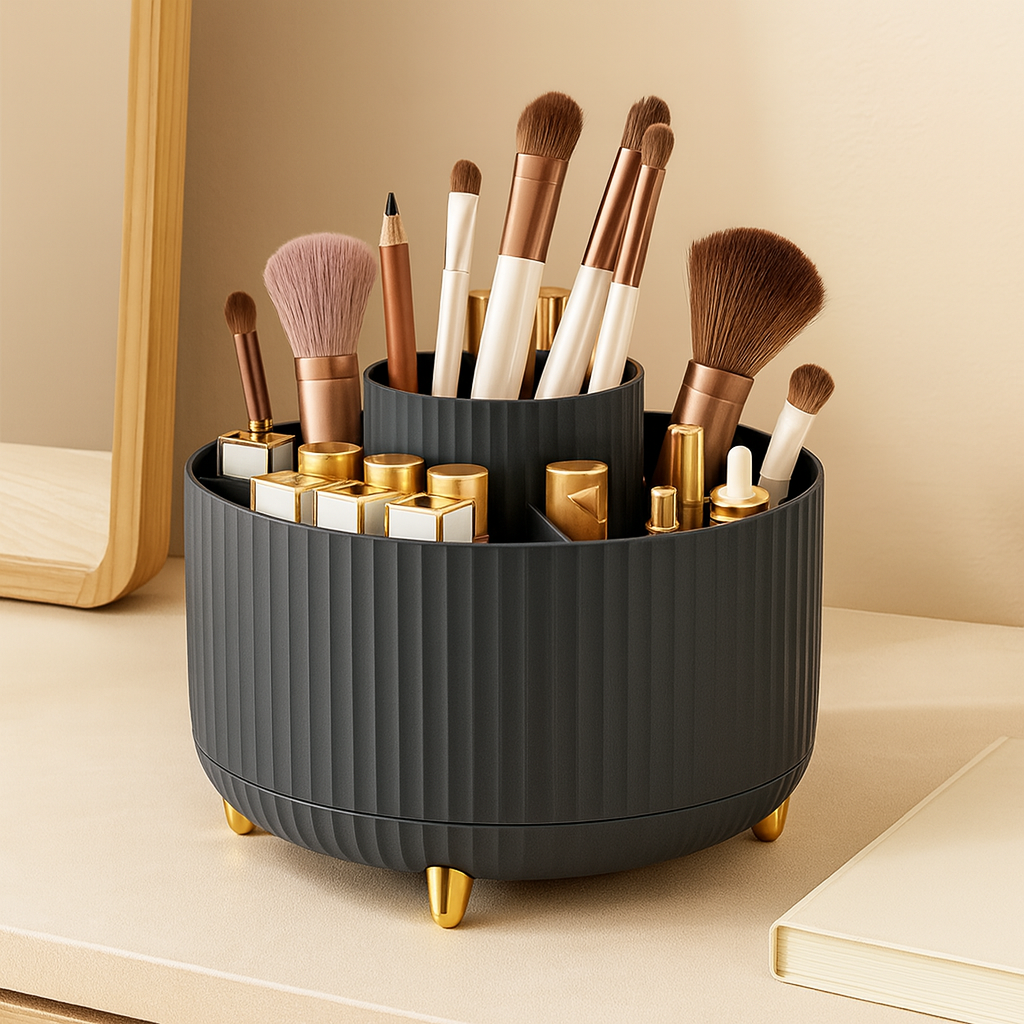 ElegantSpin 360° Drehbarer Organizer – Kosmetik Aufbewahrung