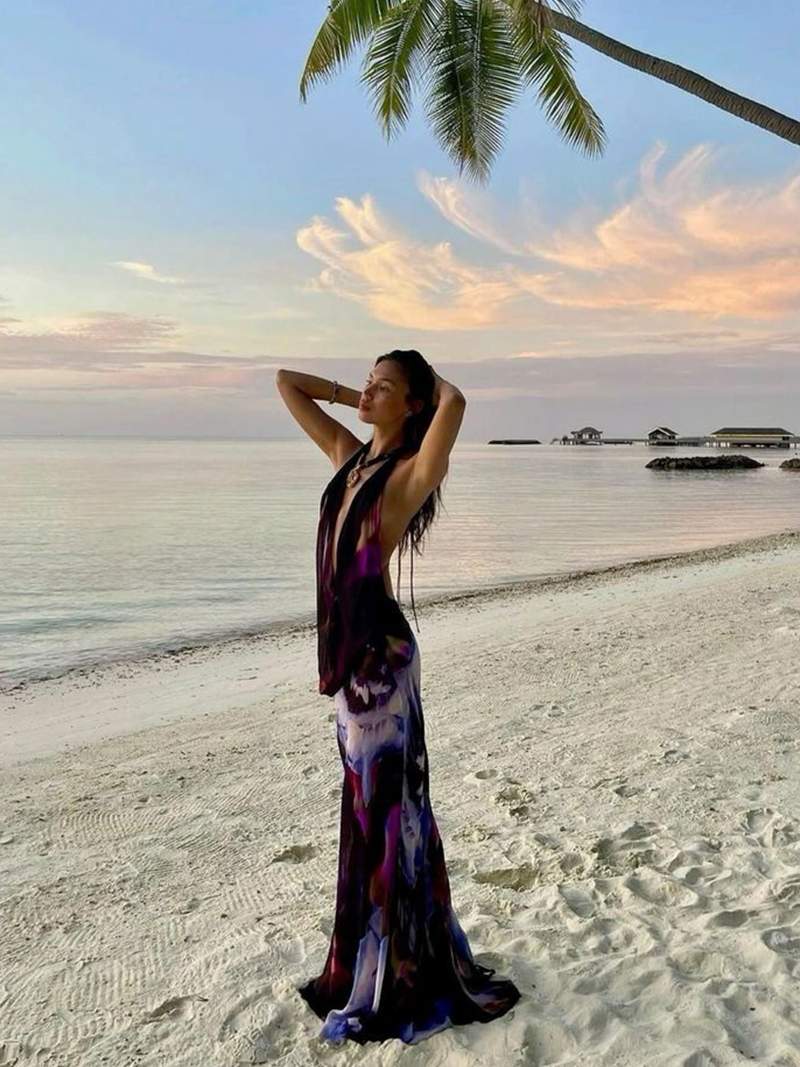 Wynne | Rückenfreies Maxikleid Mit Tiefem V-Ausschnitt