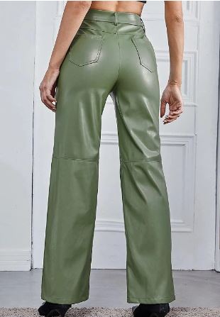 Hoch Taillierte Vegane Lederhose für Damen