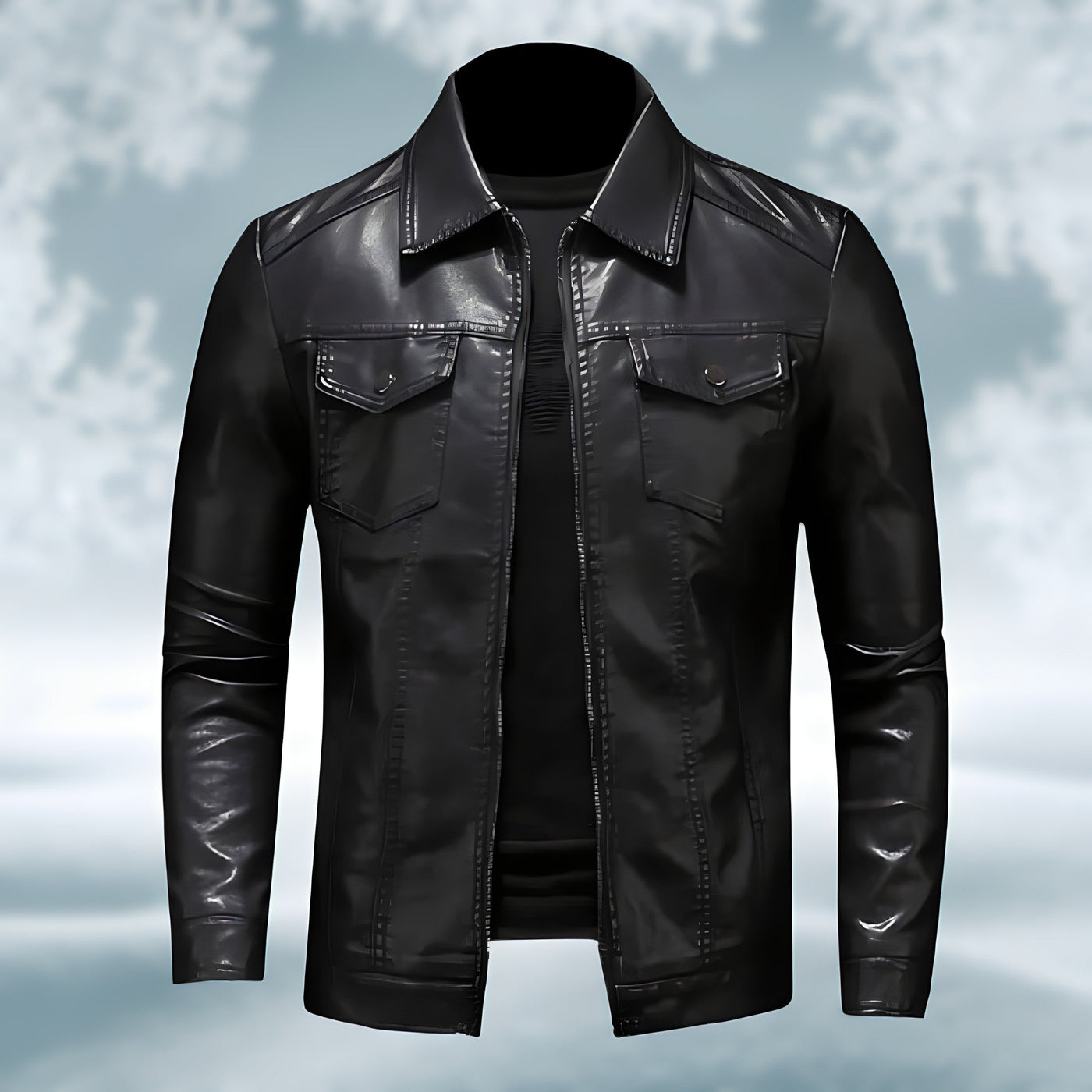 Heidi-Mode - Stilvolle und Bequeme Schwarze Lederjacke für Männer
