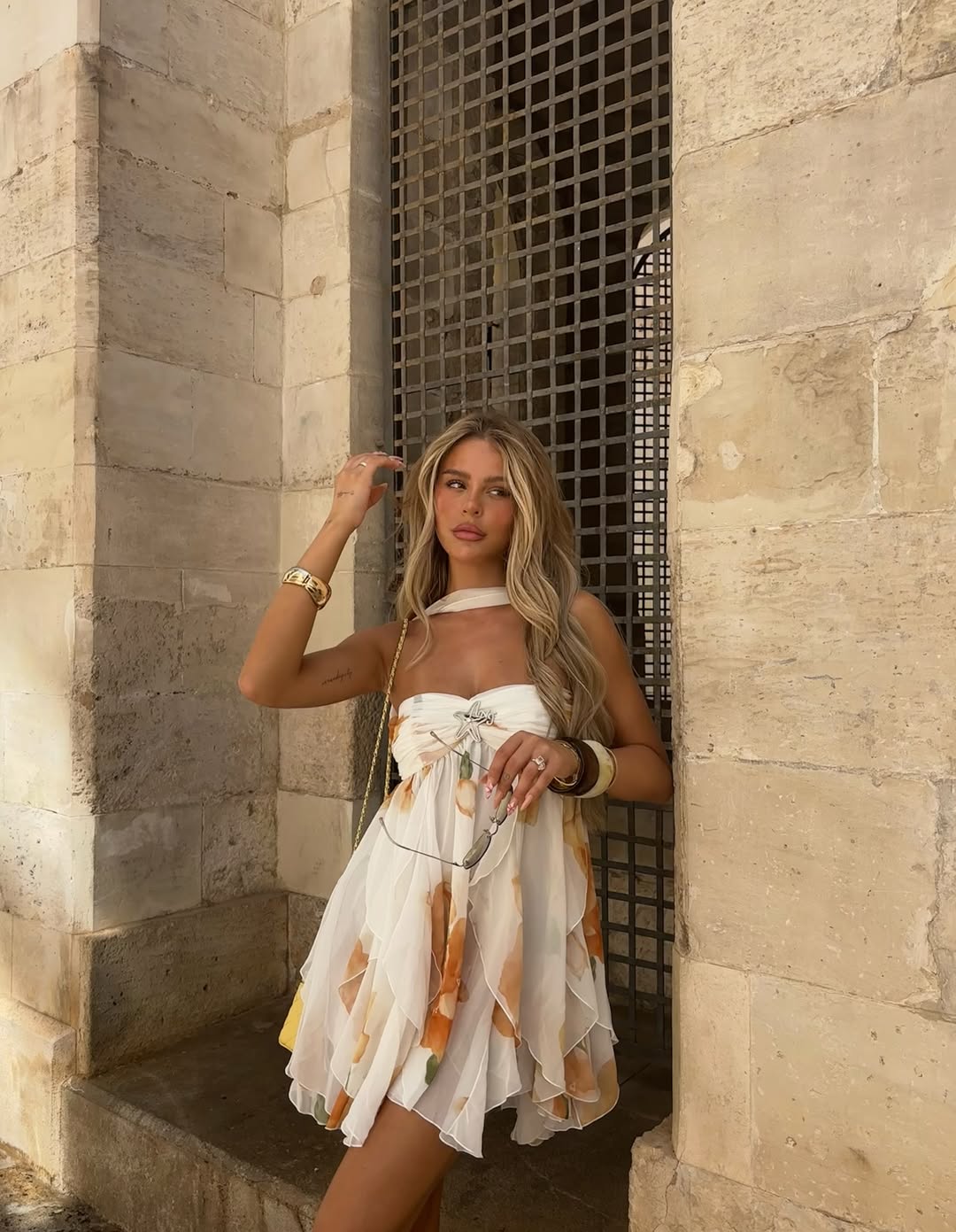 Kyrie | Chiffon Minikleid Mit Schalband Cocktailkleid