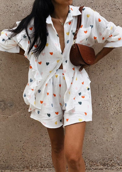 Amira | Herz-Print Zweiteiler-Set – Perfekt für entspannte Sommertage