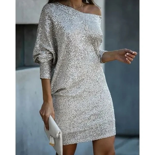 Marina | Glänzendes Kurzes Minikleid mit Trägern
