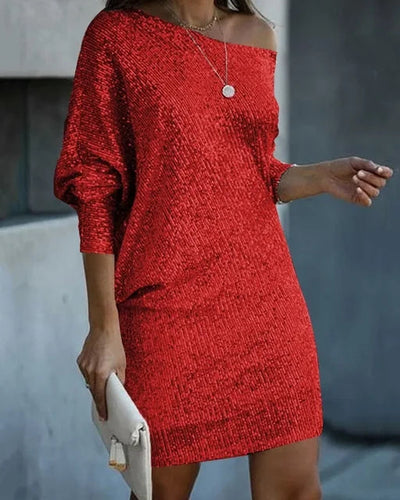 Marina | Glänzendes Kurzes Minikleid mit Trägern