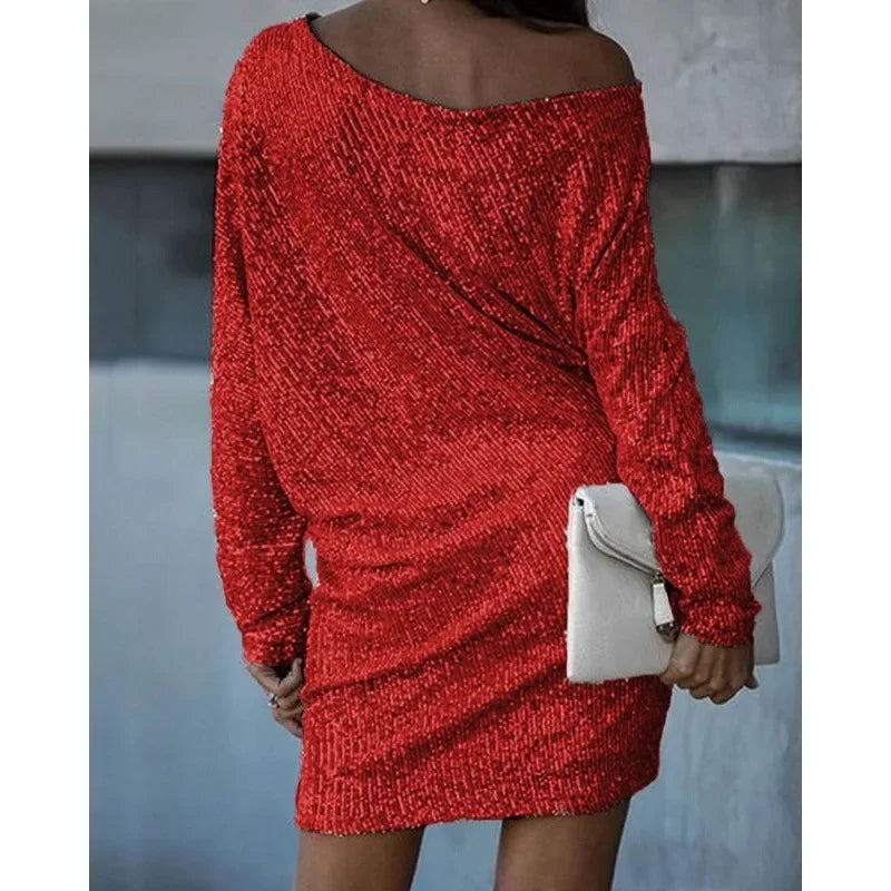 Marina | Glänzendes Kurzes Minikleid mit Trägern