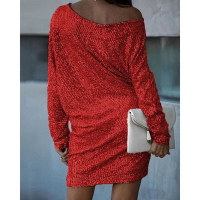 Marina | Glänzendes Kurzes Minikleid mit Trägern