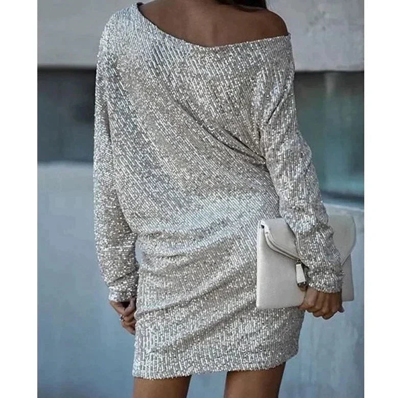 Marina | Glänzendes Kurzes Minikleid mit Trägern