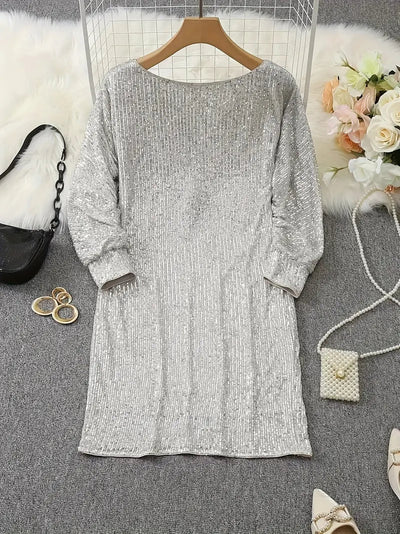 Marina | Glänzendes Kurzes Minikleid mit Trägern