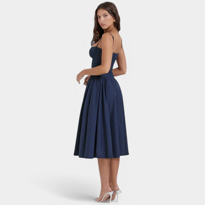 Laurine – Elegantes Midi-Kleid mit Korsett-Detail