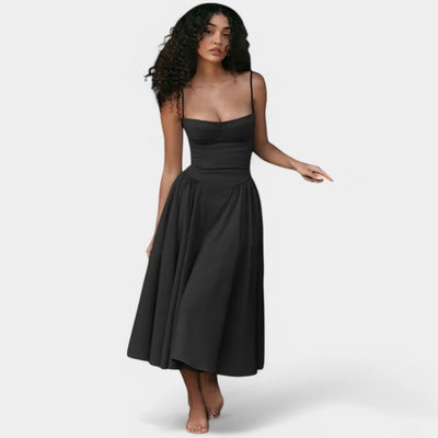 Laurine – Elegantes Midi-Kleid mit Korsett-Detail