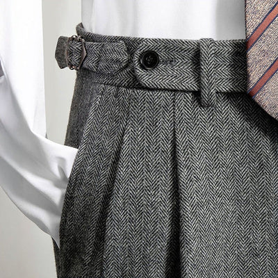 HANNES - ANZUGHOSE MIT FALTEN