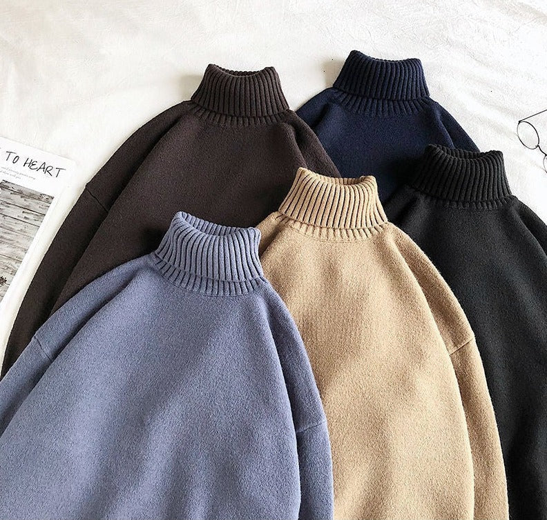 Einfach Klassisch Rollkragenpullover für Männer