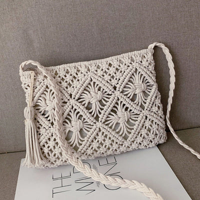 Boho Schultertasche Damen – Handgewebt, Sommerlich & Verstellbar