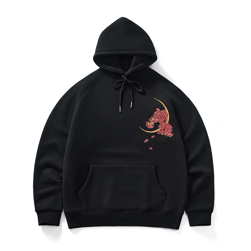 Herbst-Winter Kapuzenpullover mit Drachen-Stickerei für Männer