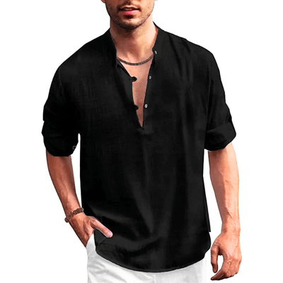 Herrenhemd Baumwolle Klassisch Elegant Langarm