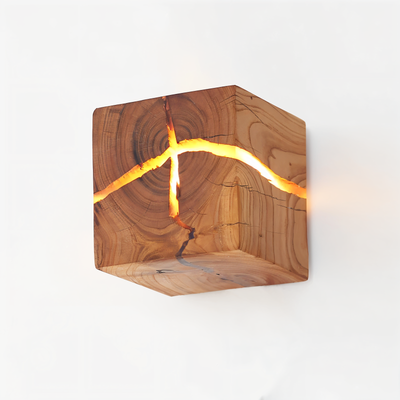 Rustikale Holz Wandleuchte – Moderne LED Wandlampe im Natur Design