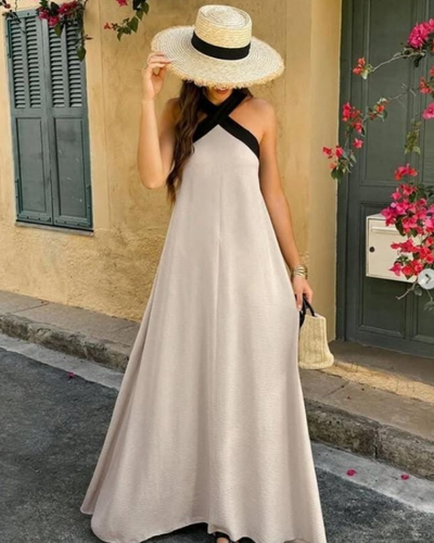 SIENNA | Elegantes Kleid mit offener Rückseite und modischer Kreuzhals