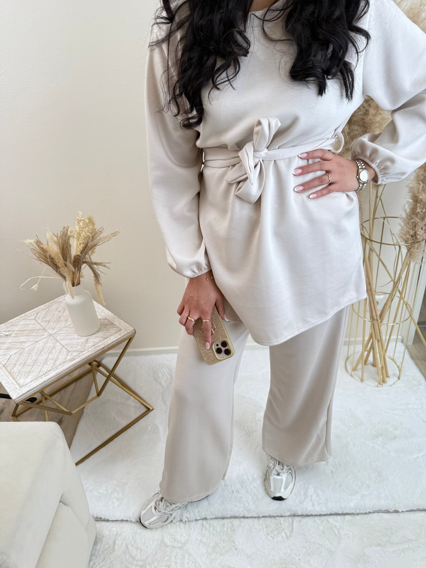 Set mit Stoffgürtel