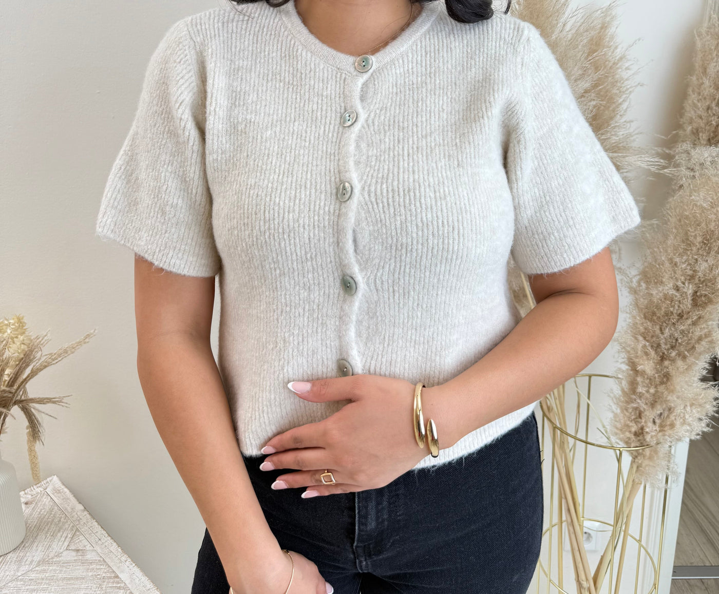 Kurzarm Strickjacke
