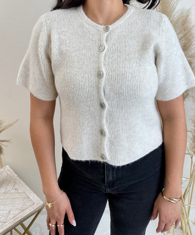 Kurzarm Strickjacke