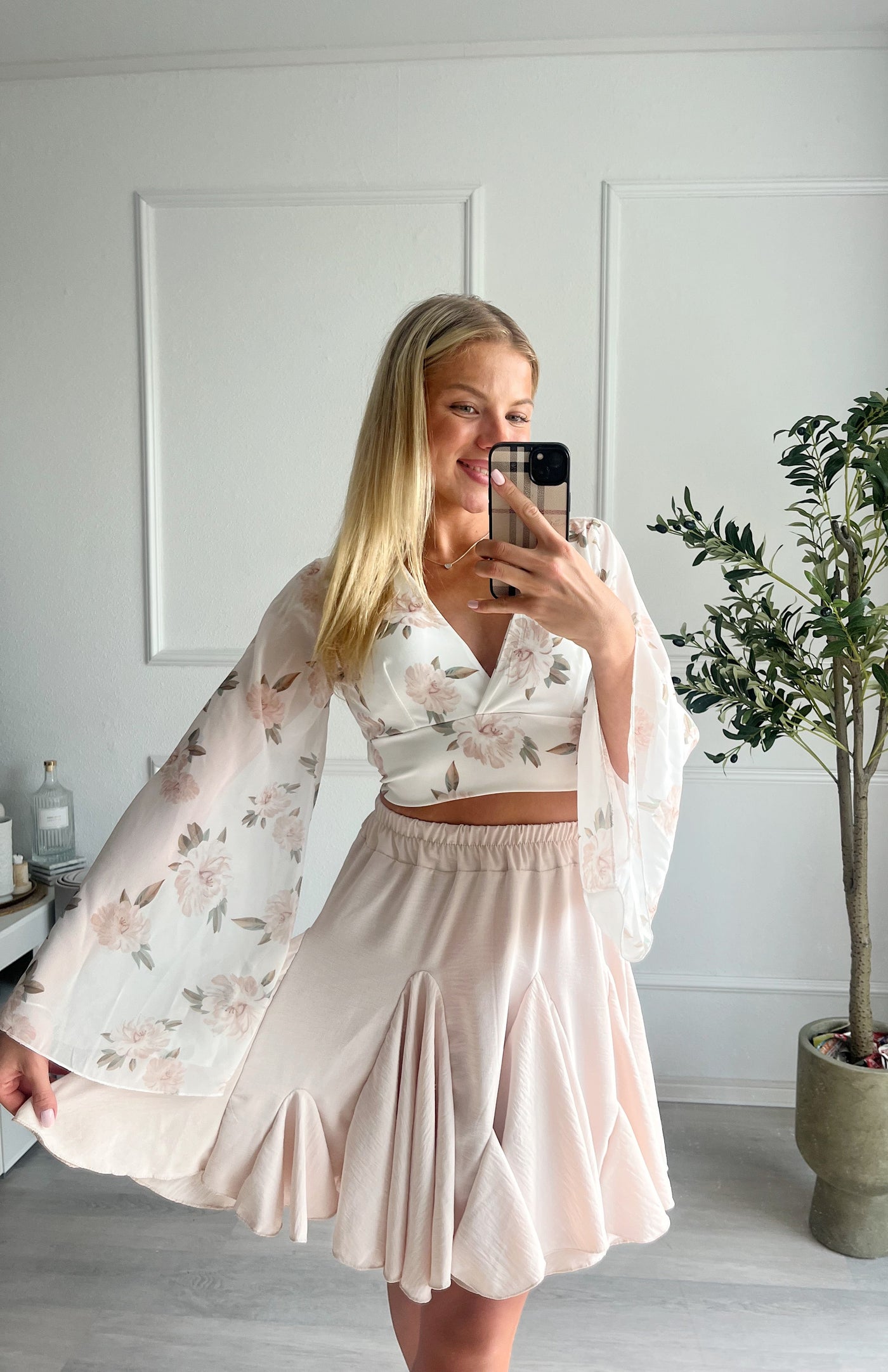 Binde Oberteil Blumen Print